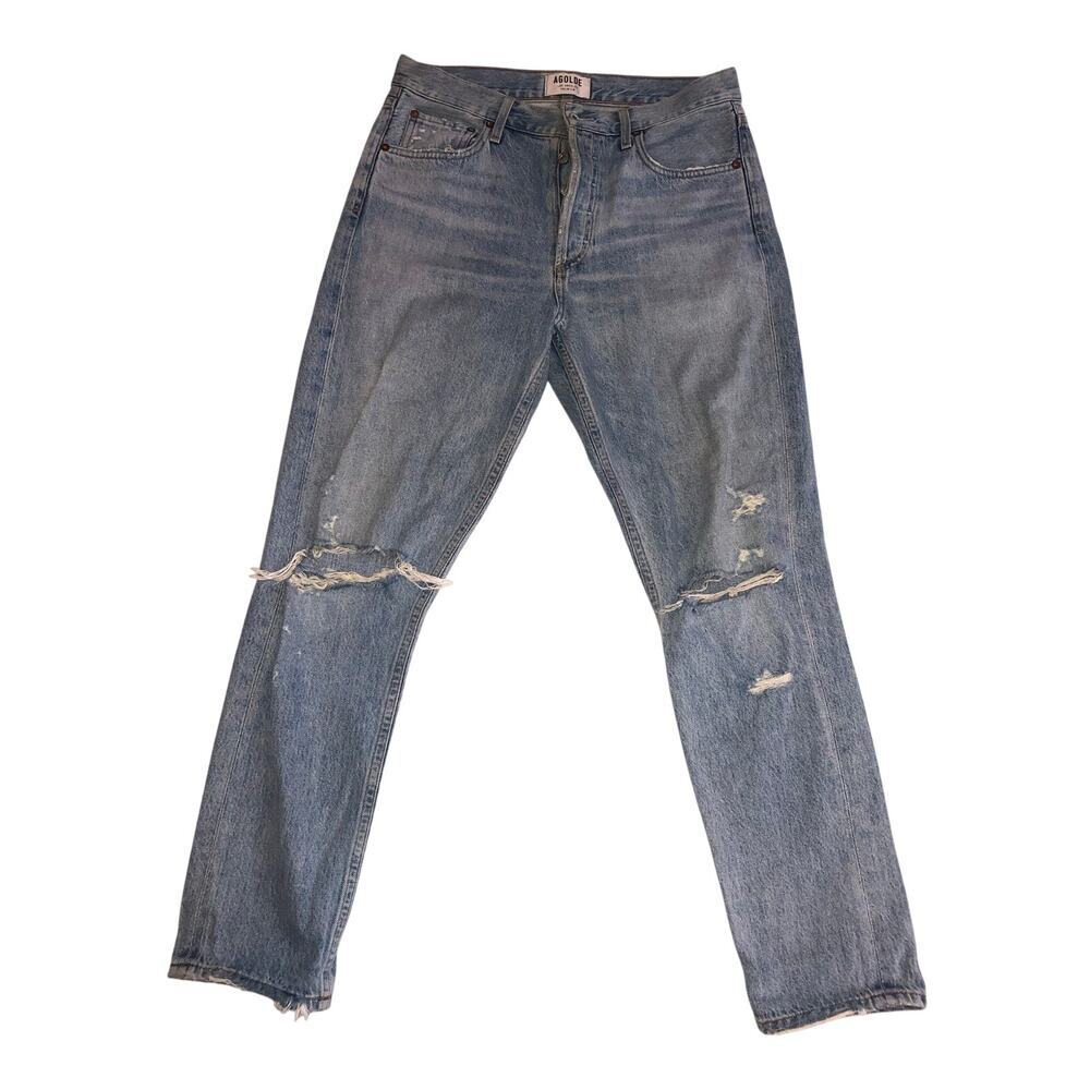 Agolde Jamie High Rise Classic Jeans Size 27 Straight Distressed Shakedown Boho